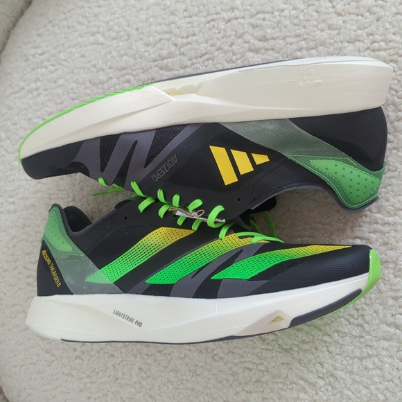 Adidas Adizero Takumi Sen 8 Men's Running Shoes in Beam Yellow - Picture 8 of 13